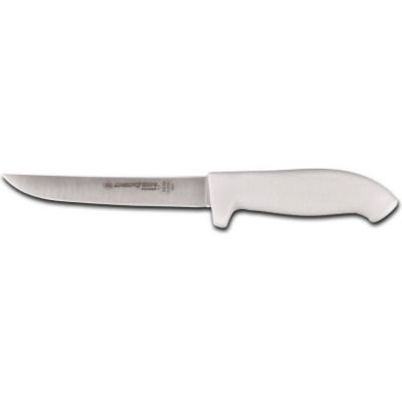 DEXTER RUSSELL Dexter Russell - Wide Boning Knife, High Carbon Steel, Stamped, White Handle, 6inL 24013